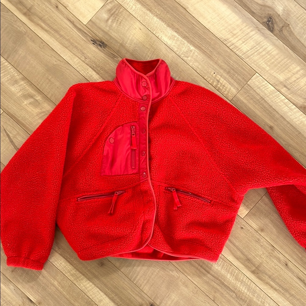 FP Movement by Free People Bright Red Fleece Jacket